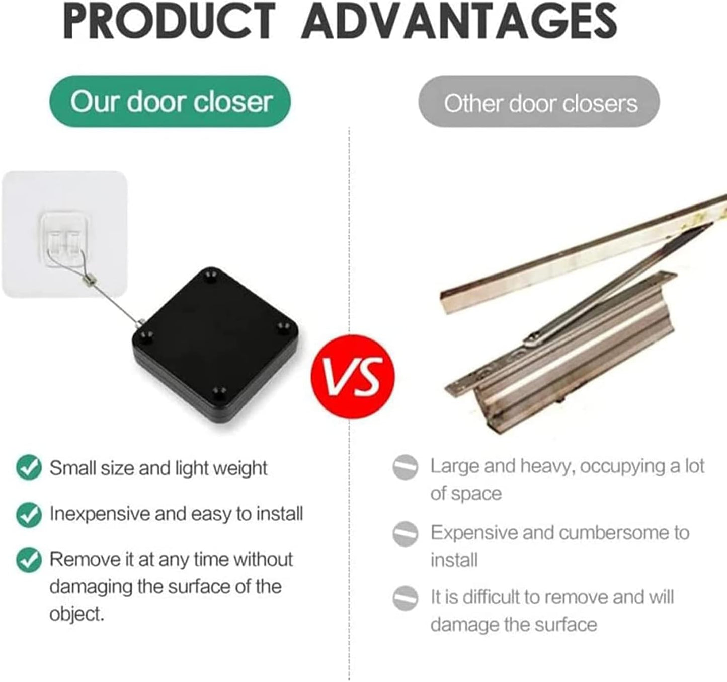 🚪 Upgraded Retractable Automatic Door Closer