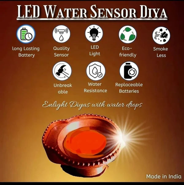 LED Water Sensor Diya (Pack of 12)