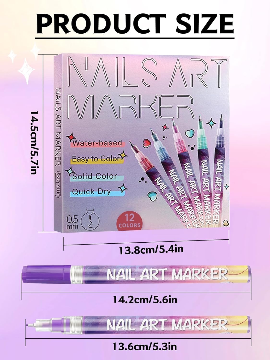 Nail Art Marker Pens | 12 Color Set
