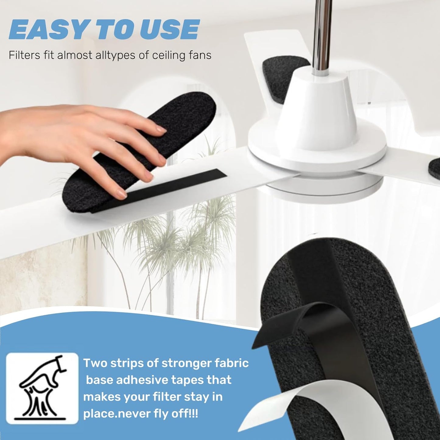 Premium Ceiling Fan Blade Dust Filters β Pack of 12