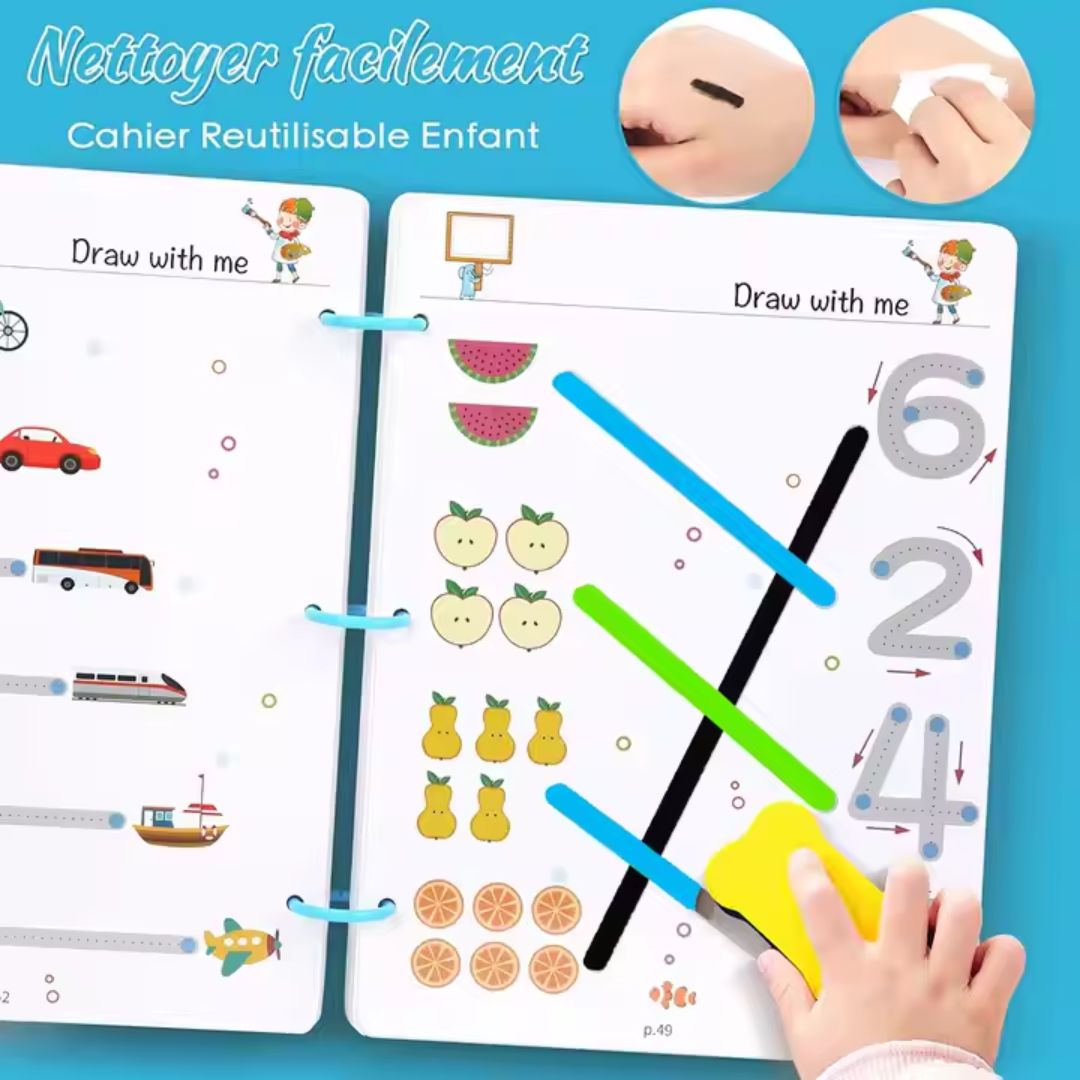 Kids  Educational Book Set - 64 Pages, 8 Pens, Markers