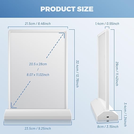 💡 Cordless Backlit Tabletop Sign Holder-Menu Card