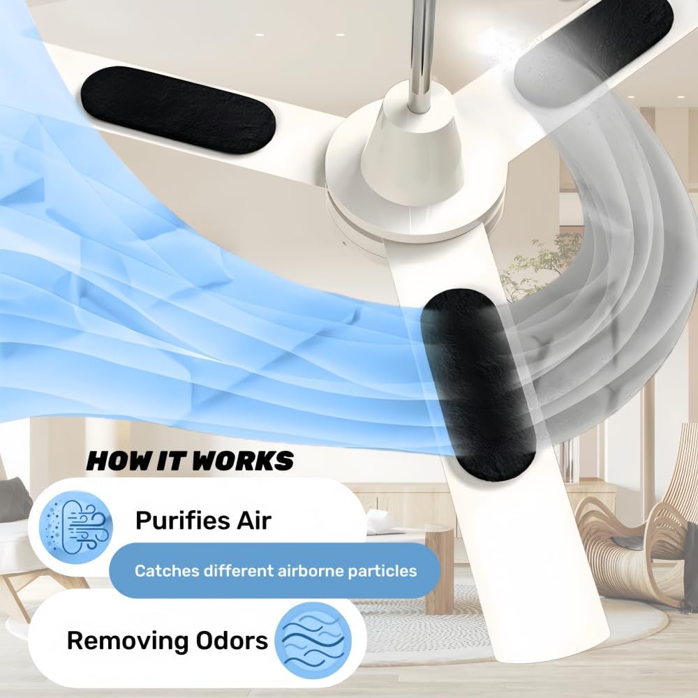 Premium Ceiling Fan Blade Dust Filters – Pack of 12