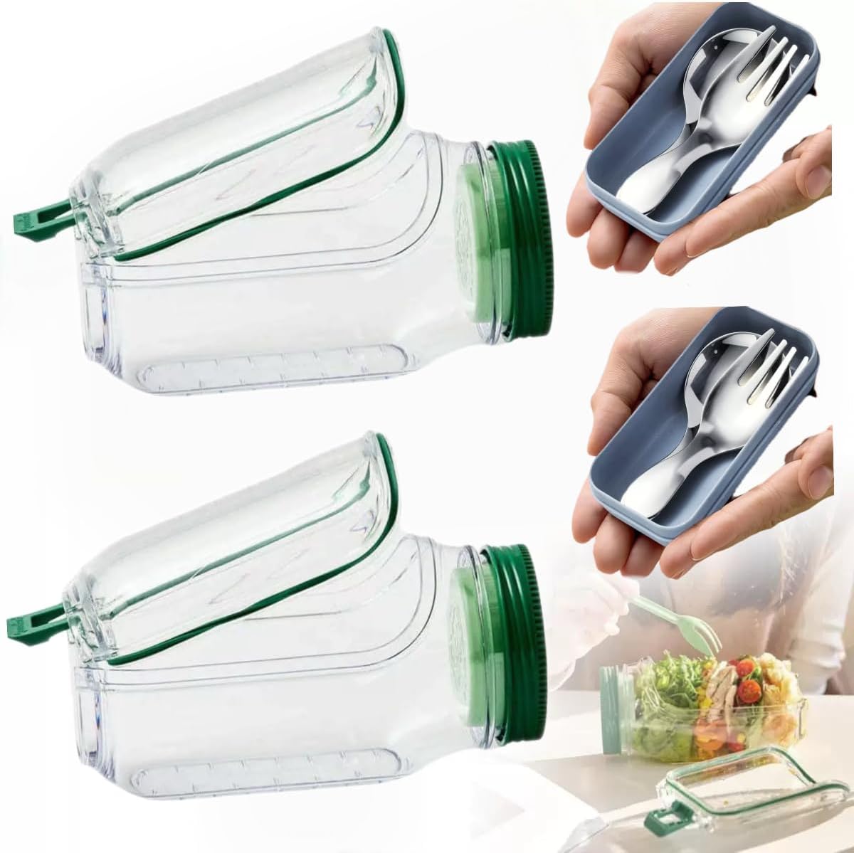 🥗 Salad Mason Jars with Side Open