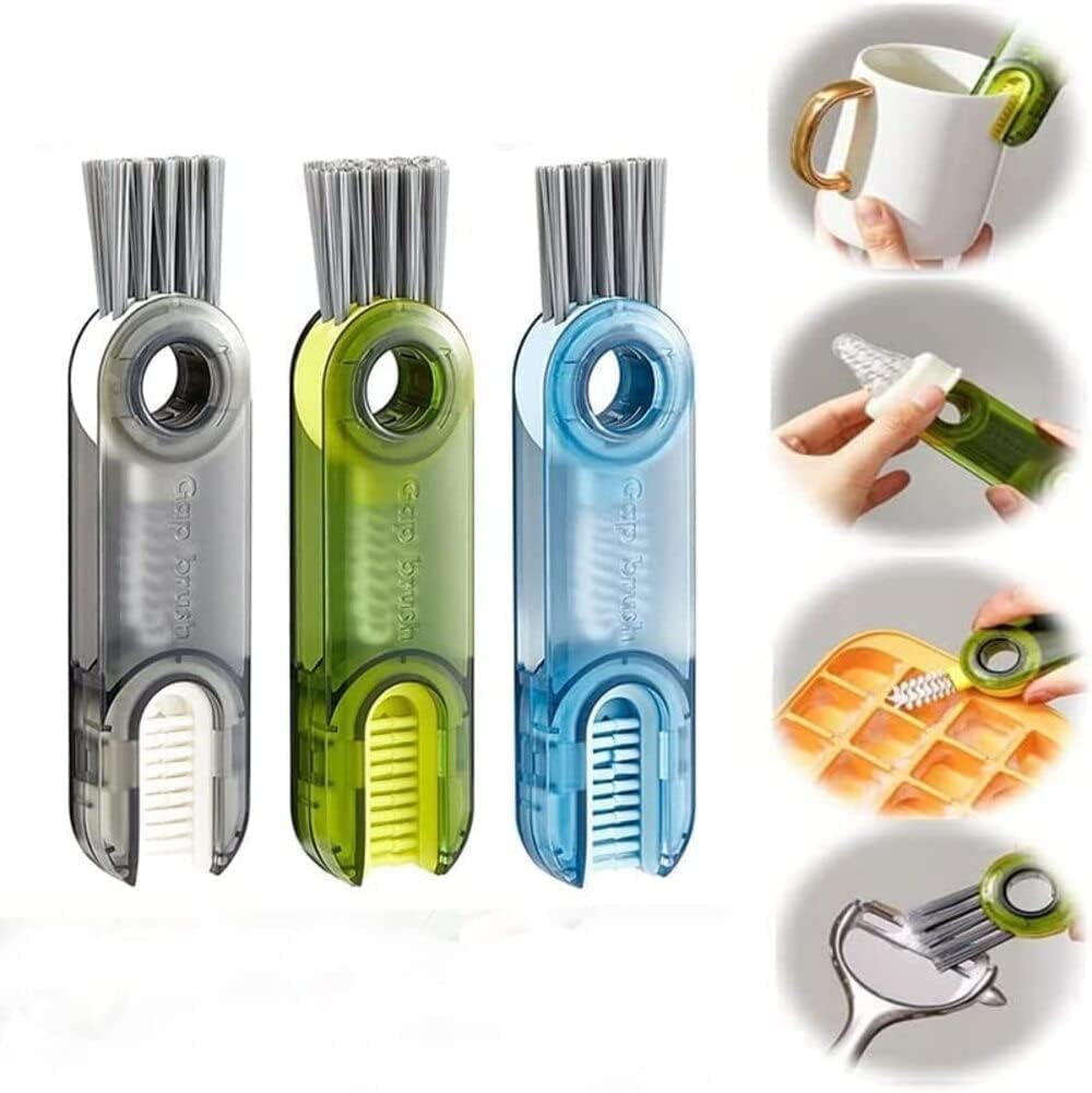 2-in-1 Bottle Cleaning Brush Set – Long Silicone Brush + Lid Cleaner
