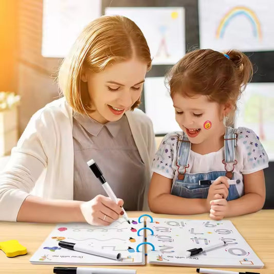 Kids  Educational Book Set - 64 Pages, 8 Pens, Markers