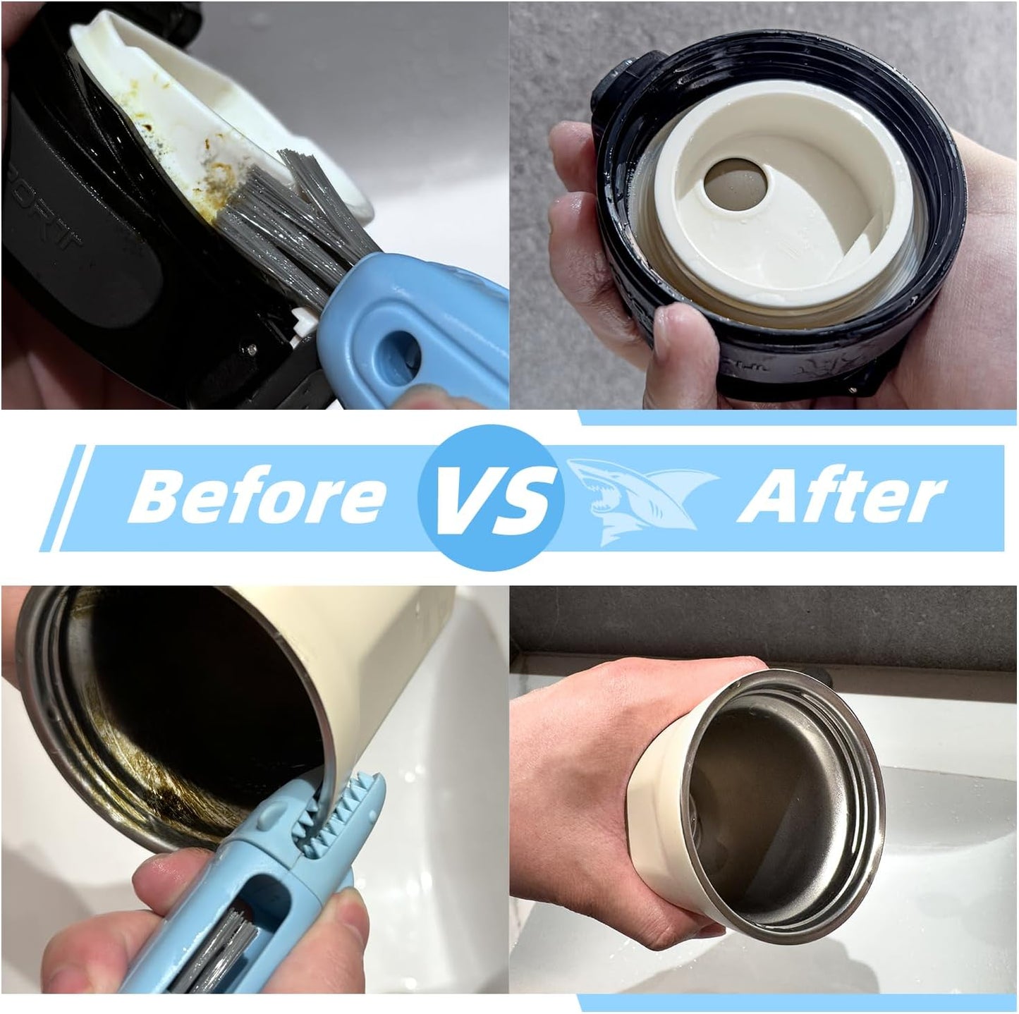 🦈 3-in-1 Cup Lid Gap Cleaning Brush Set