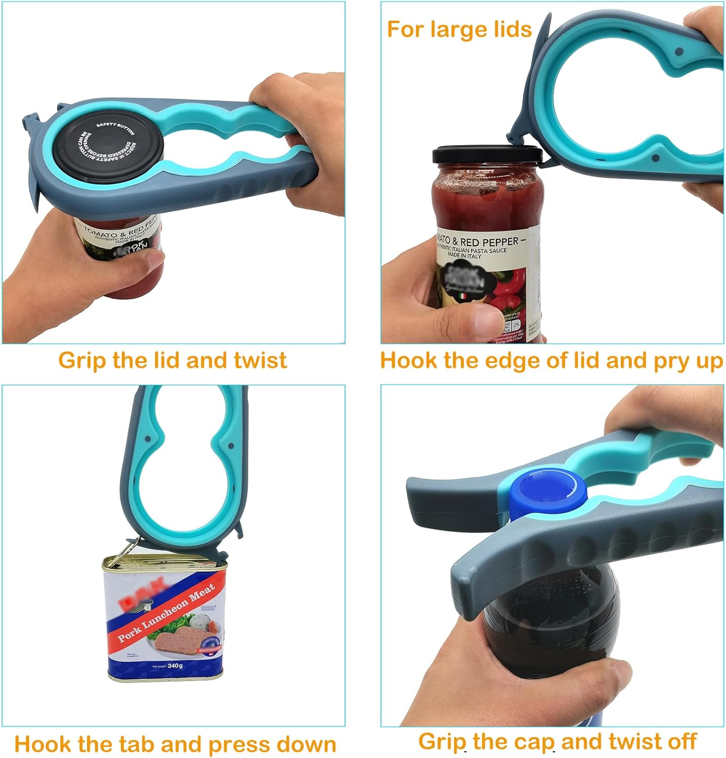 💪 Easy-Grip Jar, Bottle & Can Opener