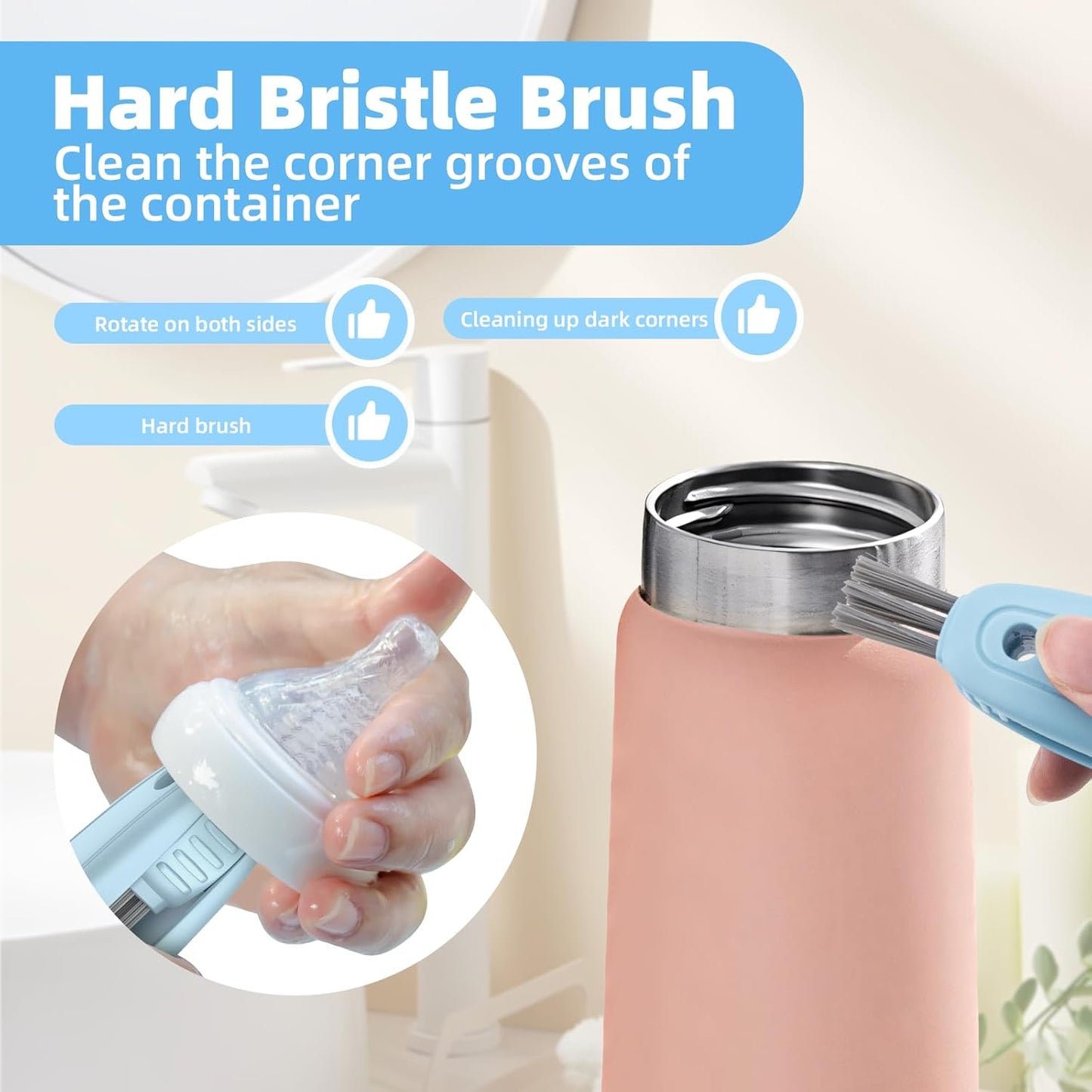🦈 3-in-1 Cup Lid Gap Cleaning Brush Set
