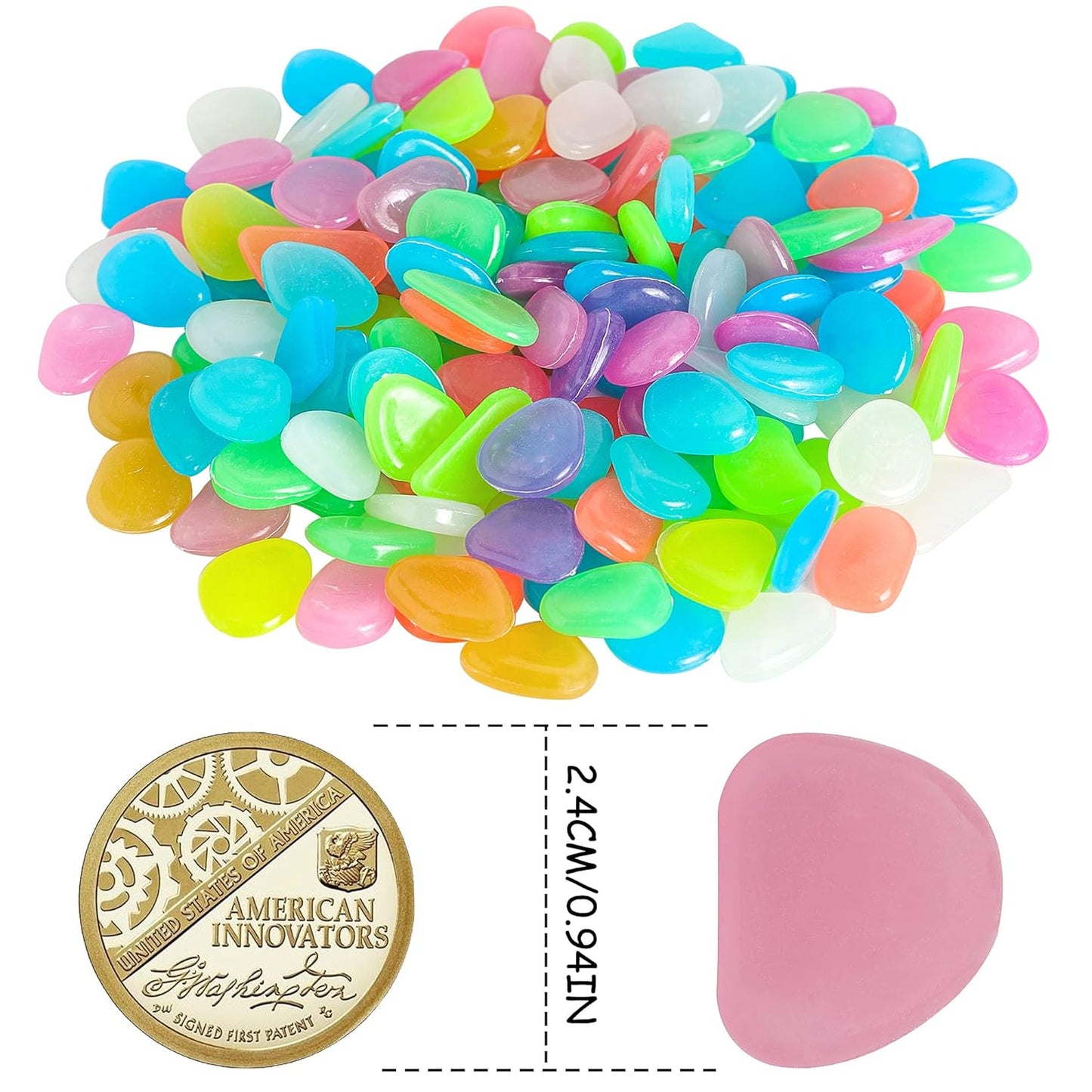 Luminous Stones – Mixed Color Glow Stones (100 pcs)