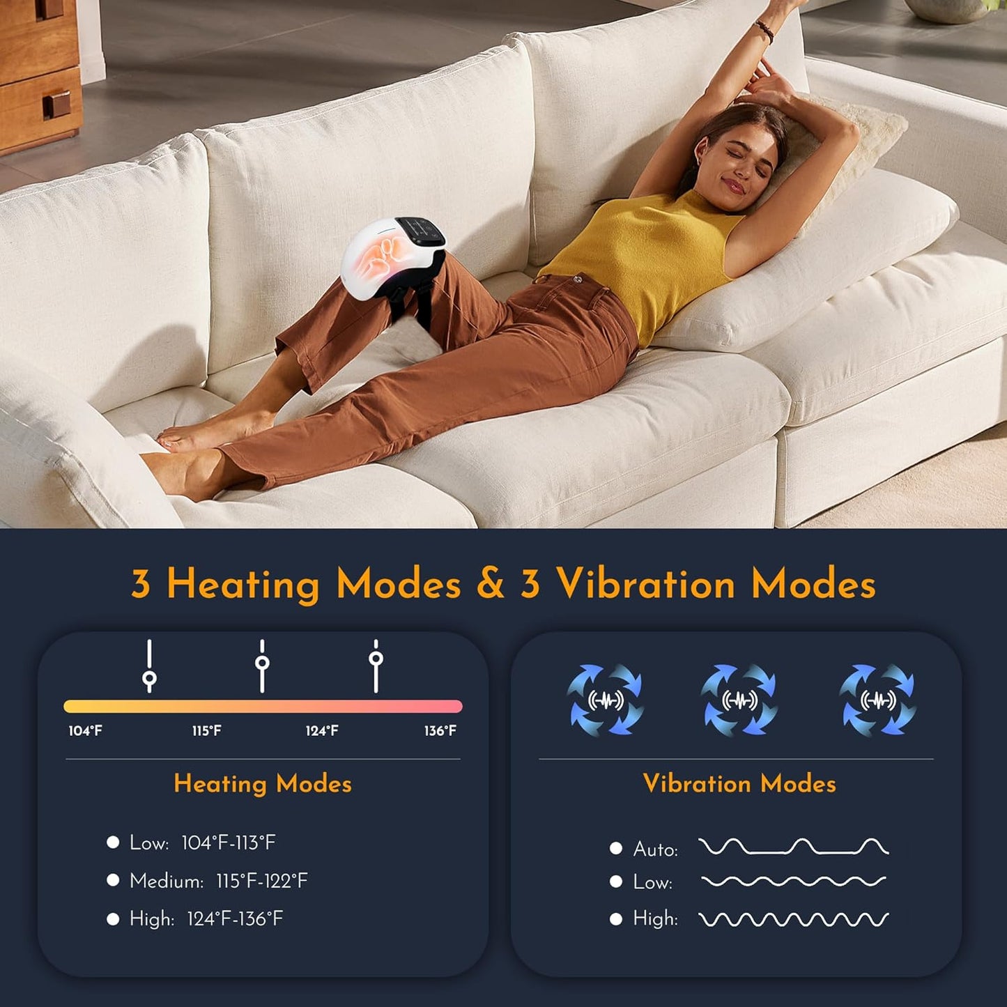 Cordless Knee Massager with Heat & Vibration