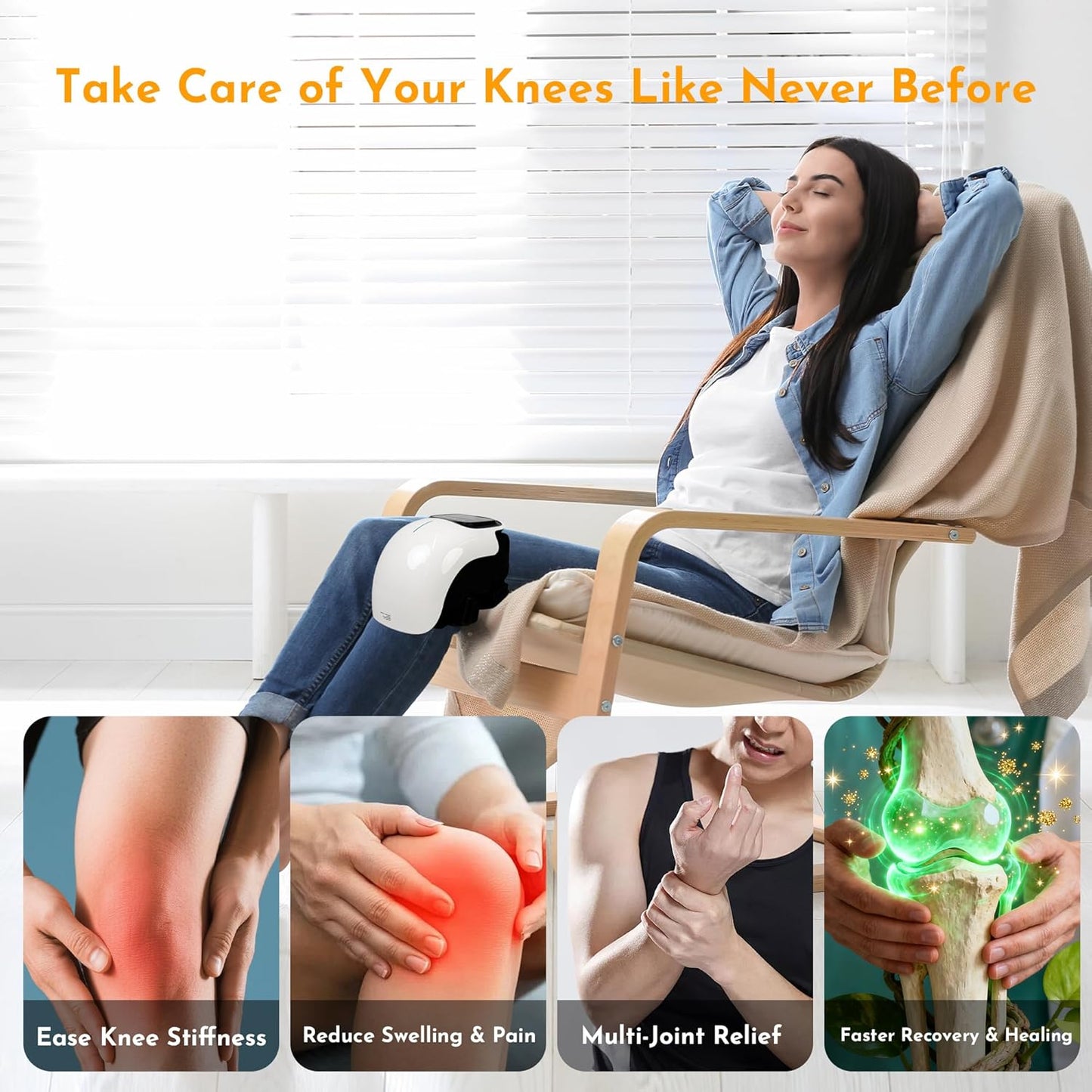 Cordless Knee Massager with Heat & Vibration