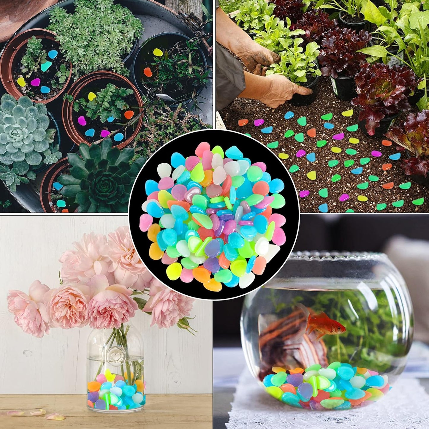 Luminous Stones – Mixed Color Glow Stones (100 pcs)