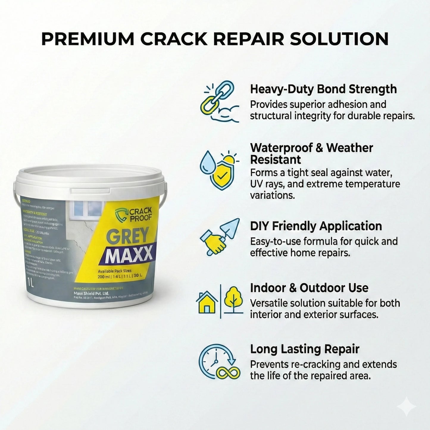 Concrete Crack Repair Adhesive – Heavy Duty Filler for Wall & Floor Cracks